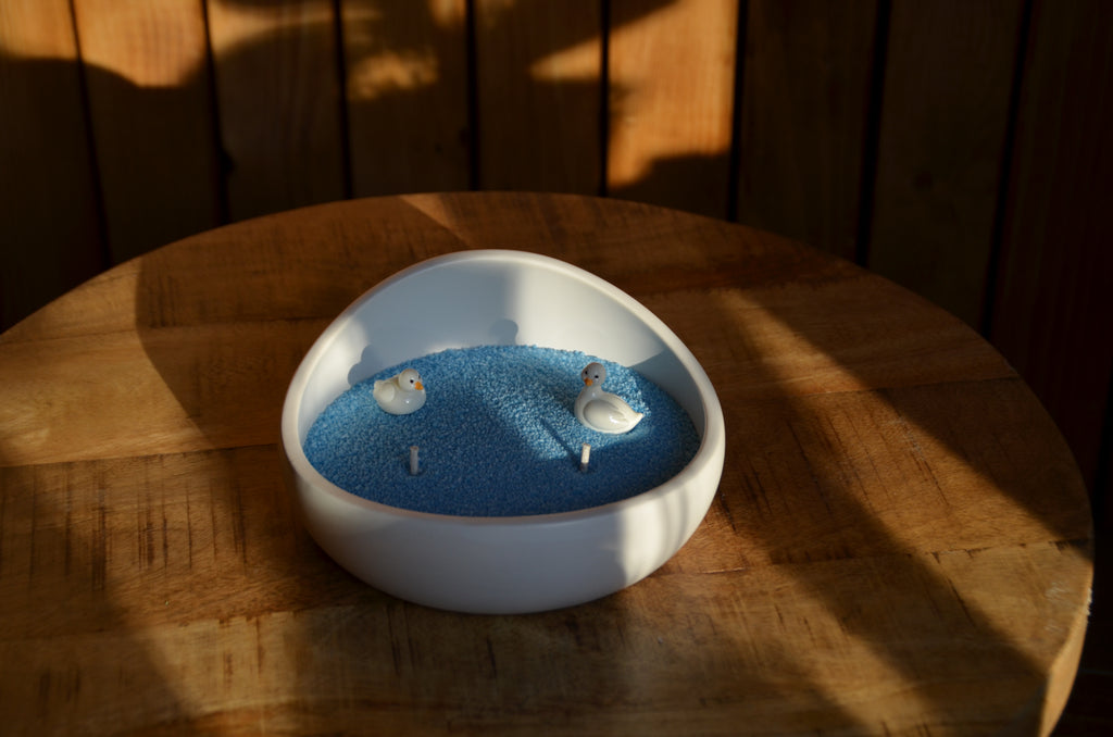 Ocean blauw kaarsen zand incl lontjes €1,99-€14,99